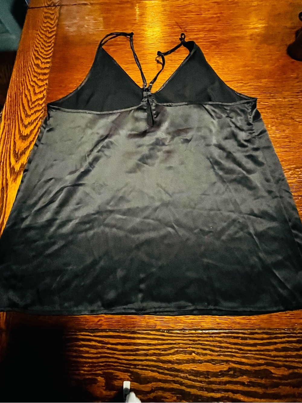 stars above Black Satin Slip Tank Top